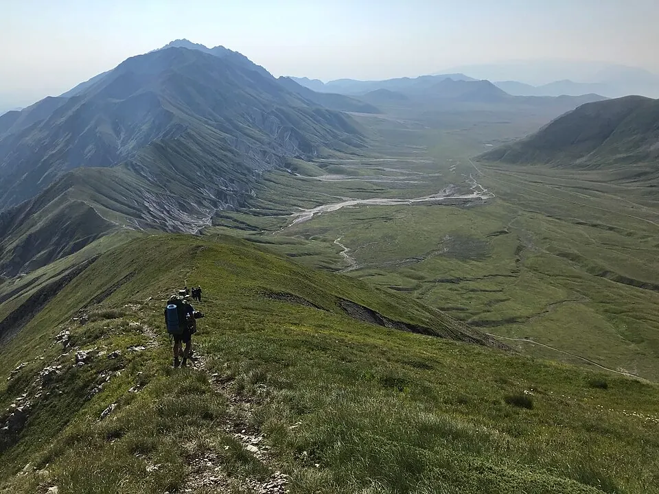 Summer mountain scenery above the Campo Imperatore valley
